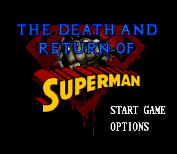 Death and Return of Superman, The (USA) Title Screen